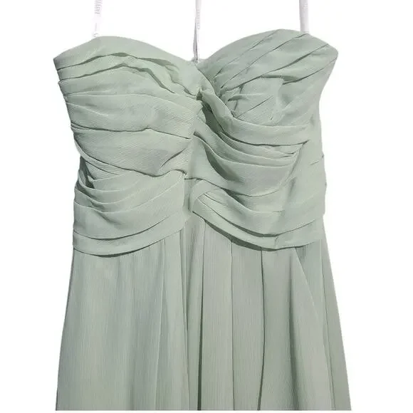 David's Bridal Crinkle Chiffon Dress with Cascade Skirt NWT - Picture 4 of 5